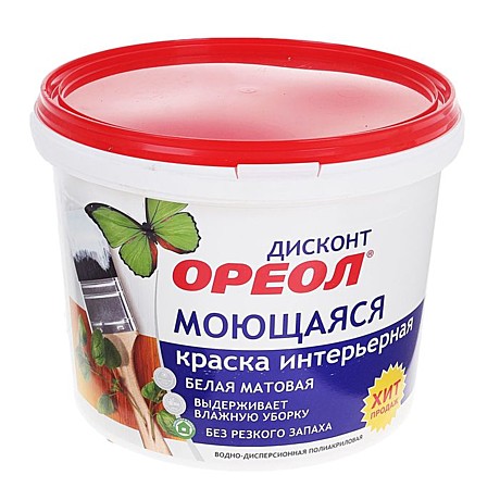 КРАСКА в/д ОРЕОЛ интер.МОЮЩАЯ б/м  (13кг)