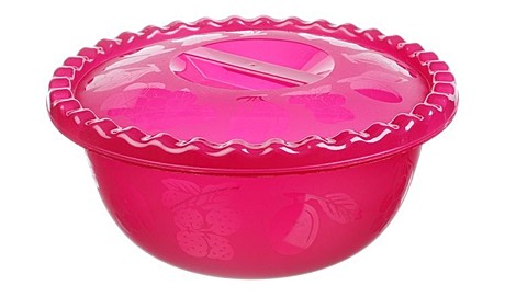 Миска круглая с крышкой 5л Микс М1317