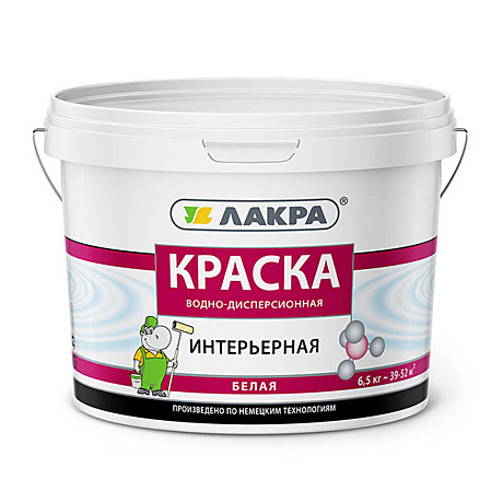 Краска Лакра Интерьерная акриловая Белая 3кг